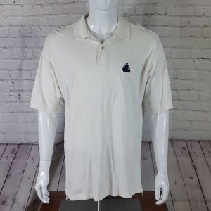 Izod Size Large Short Sleeve Polo Shirt 100% Cotton White